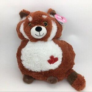 Hug Me Stuffed Plush Fluffy Fox Valentines Day Heart Pillow NEW 10.5”